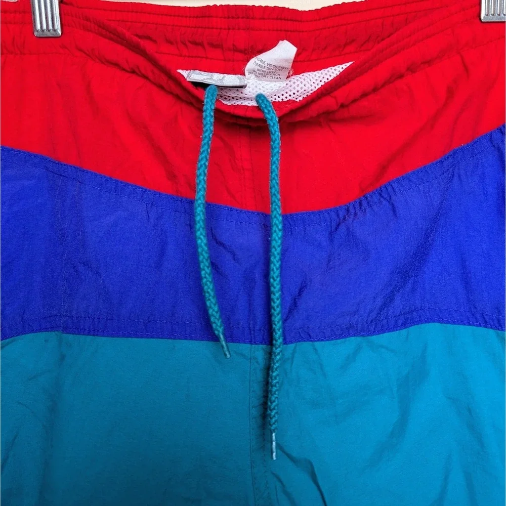Vintage Ocean Pacific Swim Trunks Neon Bathing Suit Shorts OP 80s 90s Size XL